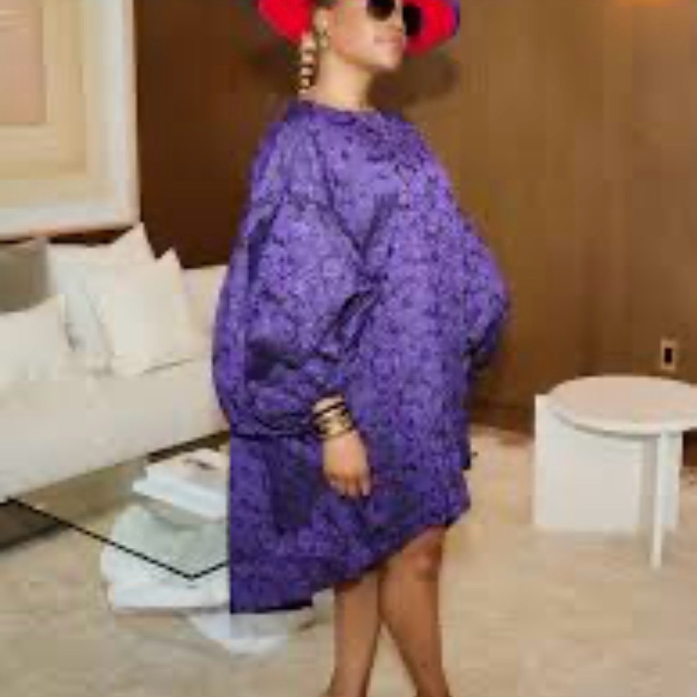 Purple Floral Lace Dress - Picture 5 of 5